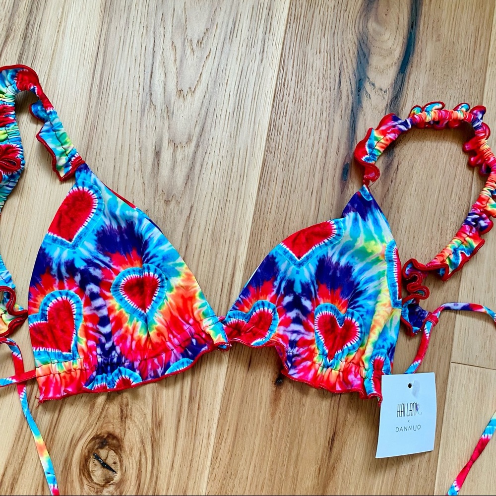 DANNIJO x Kai Lani bikini collab Tie Dye Skimpy Bikini NWT Large top XS bottoms - Picture 11 of 15